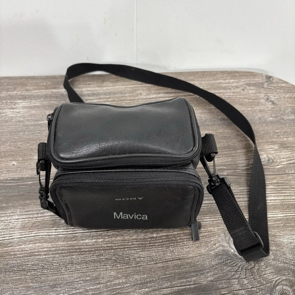 Sony Digital Mavica Black Soft Leather Camera Bag Shoulder Strap